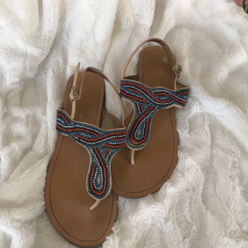 BCBGeneration colorful jeweled sandals